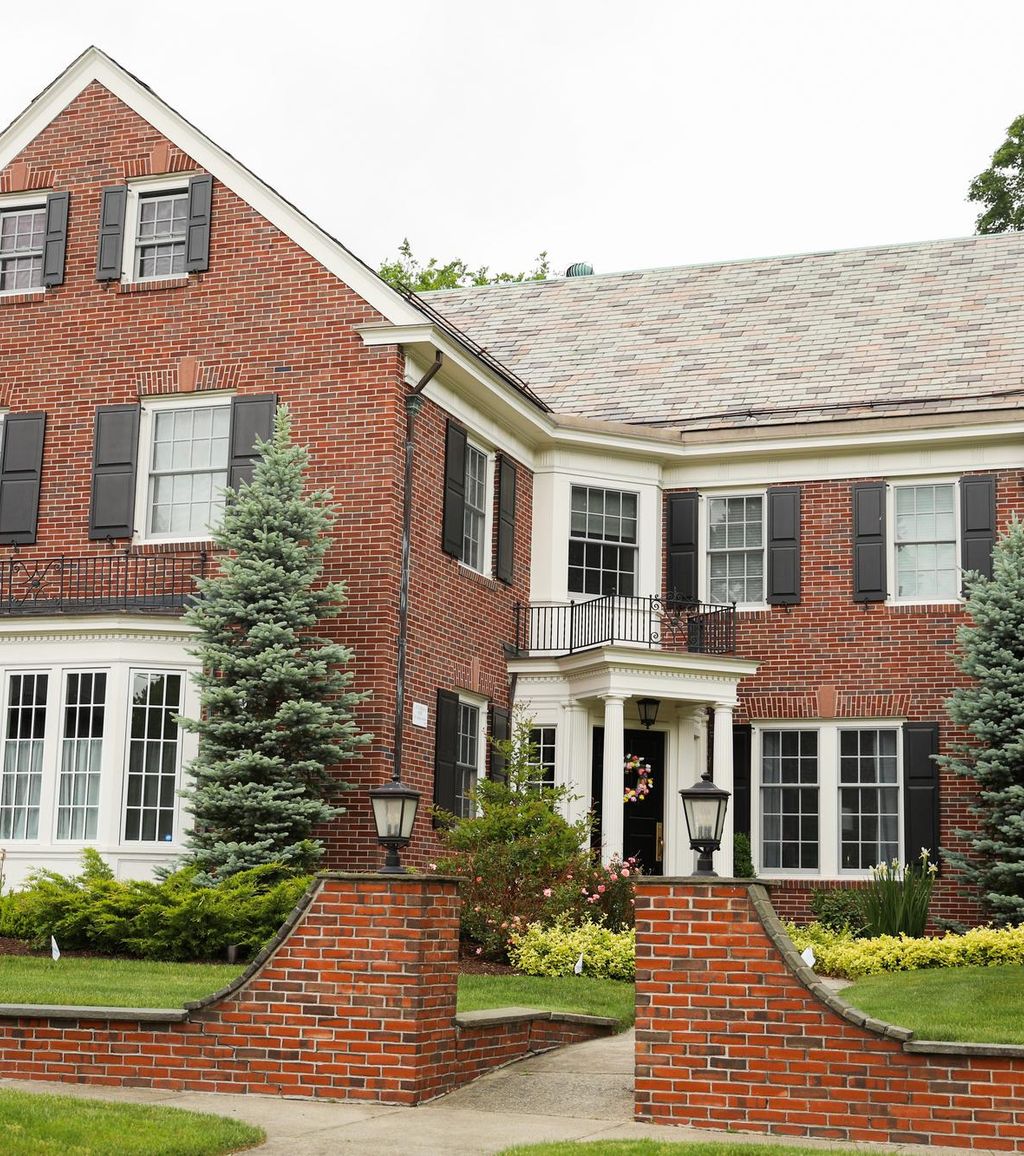 american home made of red brick